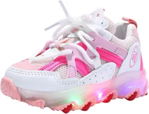 Toddler/Little Kid Sneakers for Boys Girls Light Up Cute Lightweight Breathable Sports Athletic Running Tennis Shoes