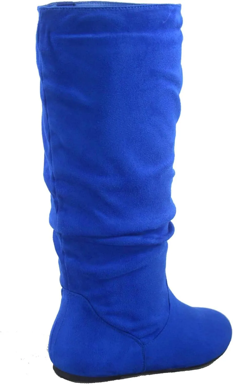 TOP Moda Data-1 Women's Shoes Cute & Comfort Round Toe Flat Heel Slouchy Mid Calf Boot