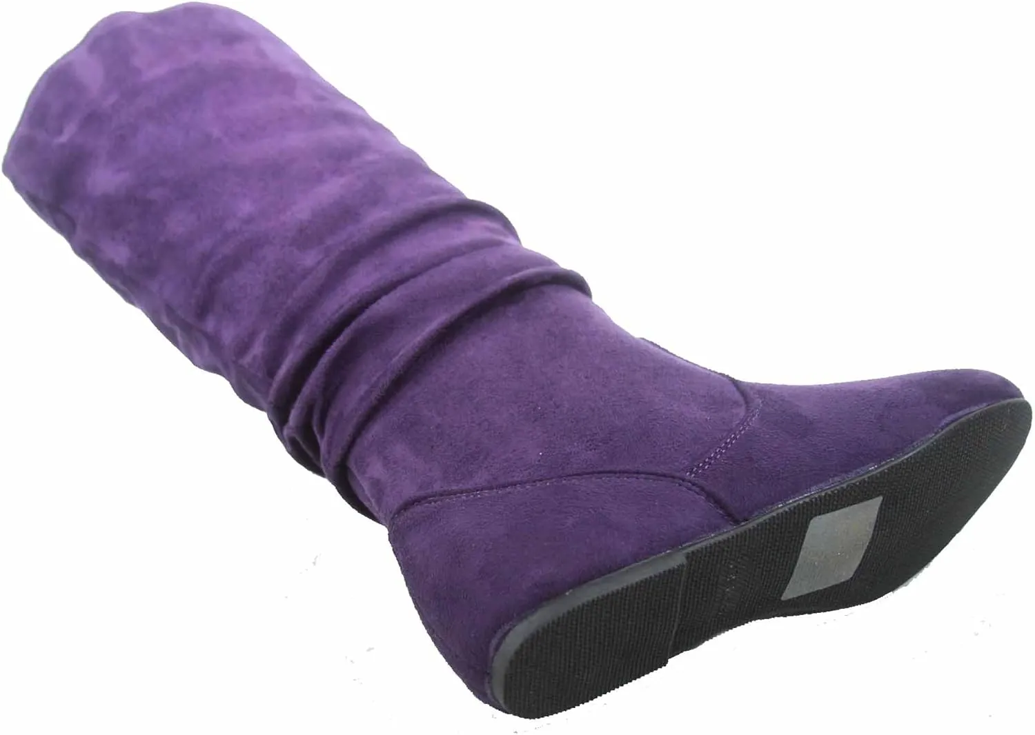 TOP Moda Data-1 Women's Shoes Cute & Comfort Round Toe Flat Heel Slouchy Mid Calf Boot