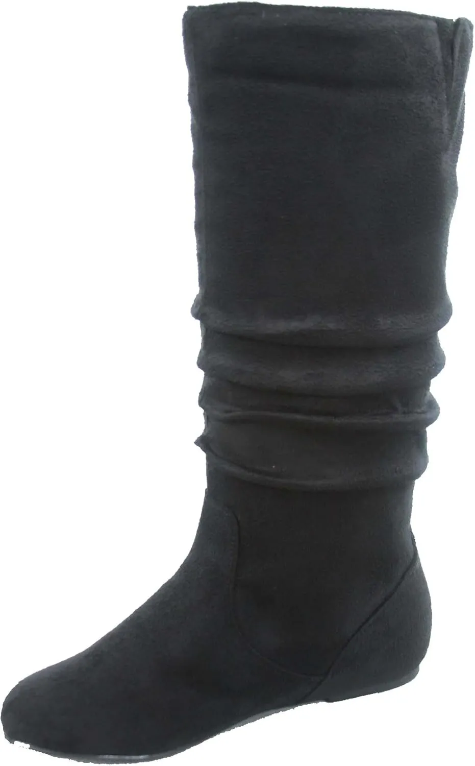 TOP Moda Data-1 Women's Shoes Cute & Comfort Round Toe Flat Heel Slouchy Mid Calf Boot