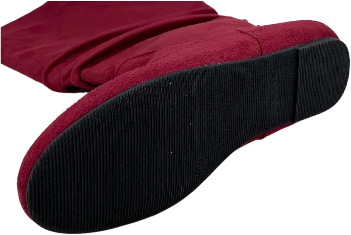 TOP Moda Data-1 Women's Shoes Cute & Comfort Round Toe Flat Heel Slouchy Mid Calf Boot