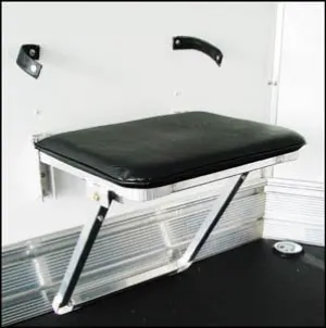 Triton 13302 Aluminum Folding Seat for Enclosed Trailers w/ 16" O.C. Wall Studs