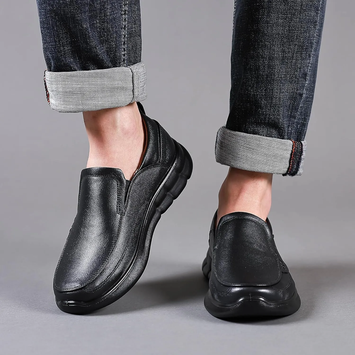 Trsorini Mens Slip-on Casual Loafers Shoes Classic Bussiness Lightweight Soft Shoes Office Comfortable for Male