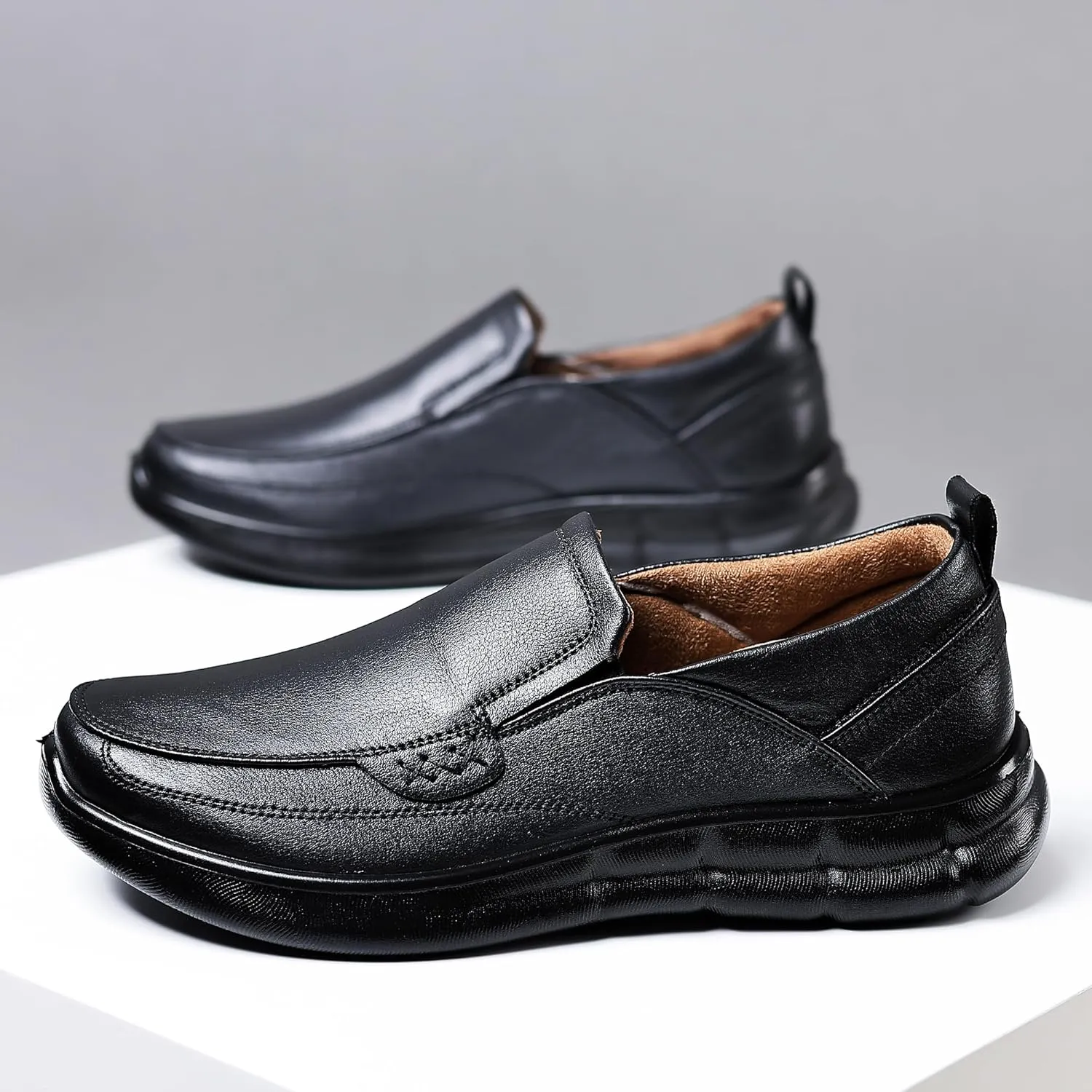 Trsorini Mens Slip-on Casual Loafers Shoes Classic Bussiness Lightweight Soft Shoes Office Comfortable for Male