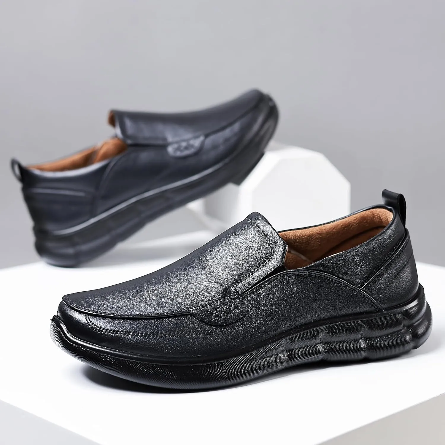 Trsorini Mens Slip-on Casual Loafers Shoes Classic Bussiness Lightweight Soft Shoes Office Comfortable for Male