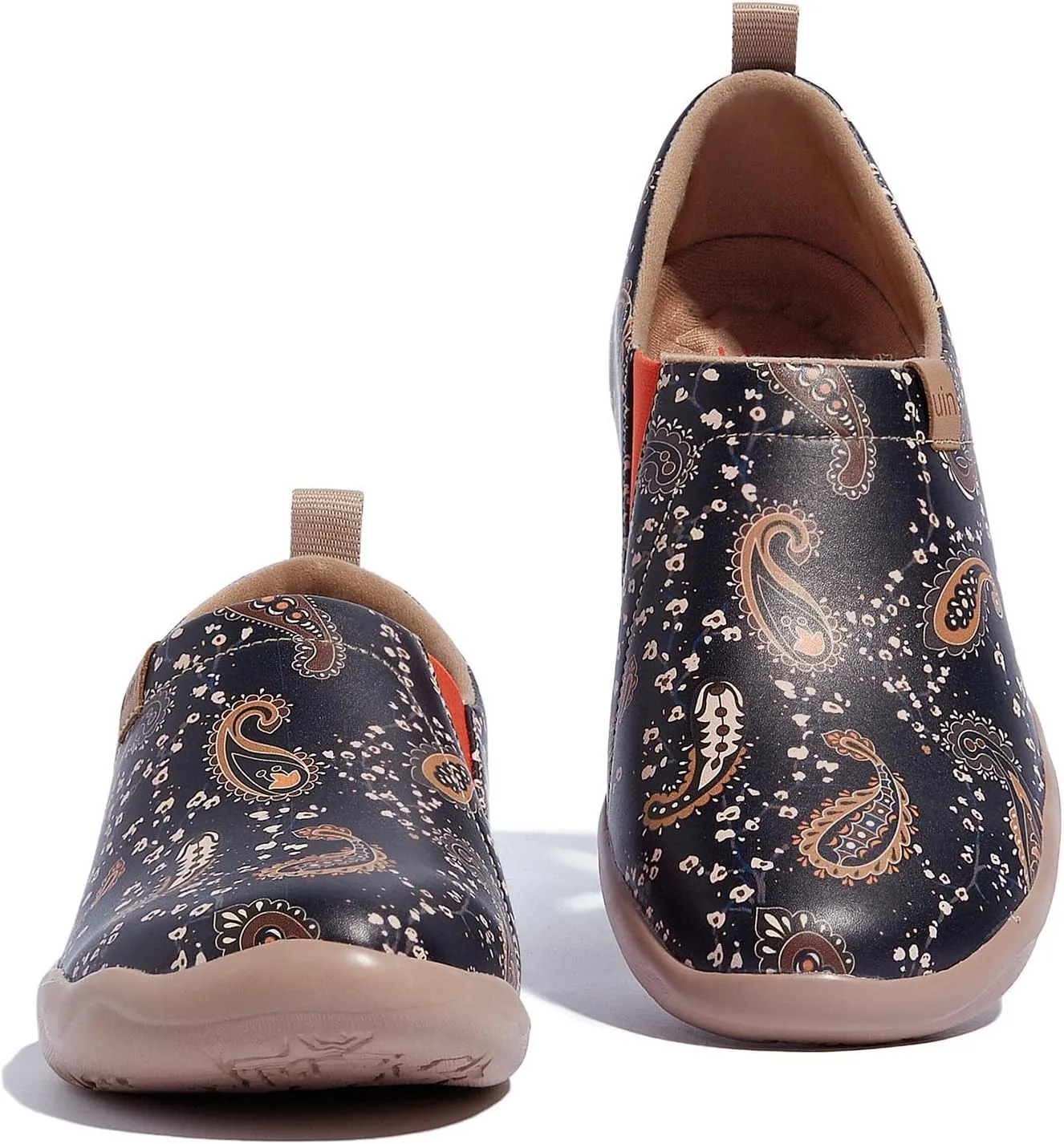 UIN Women's Artistic Design Slip-On Microfiber PU Shoes Stylish Comfortable Casual Loafers Lightweight Everyday Travel Footwear