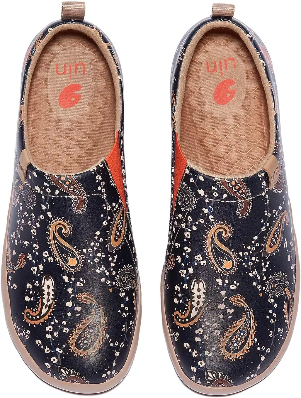 UIN Women's Artistic Design Slip-On Microfiber PU Shoes Stylish Comfortable Casual Loafers Lightweight Everyday Travel Footwear