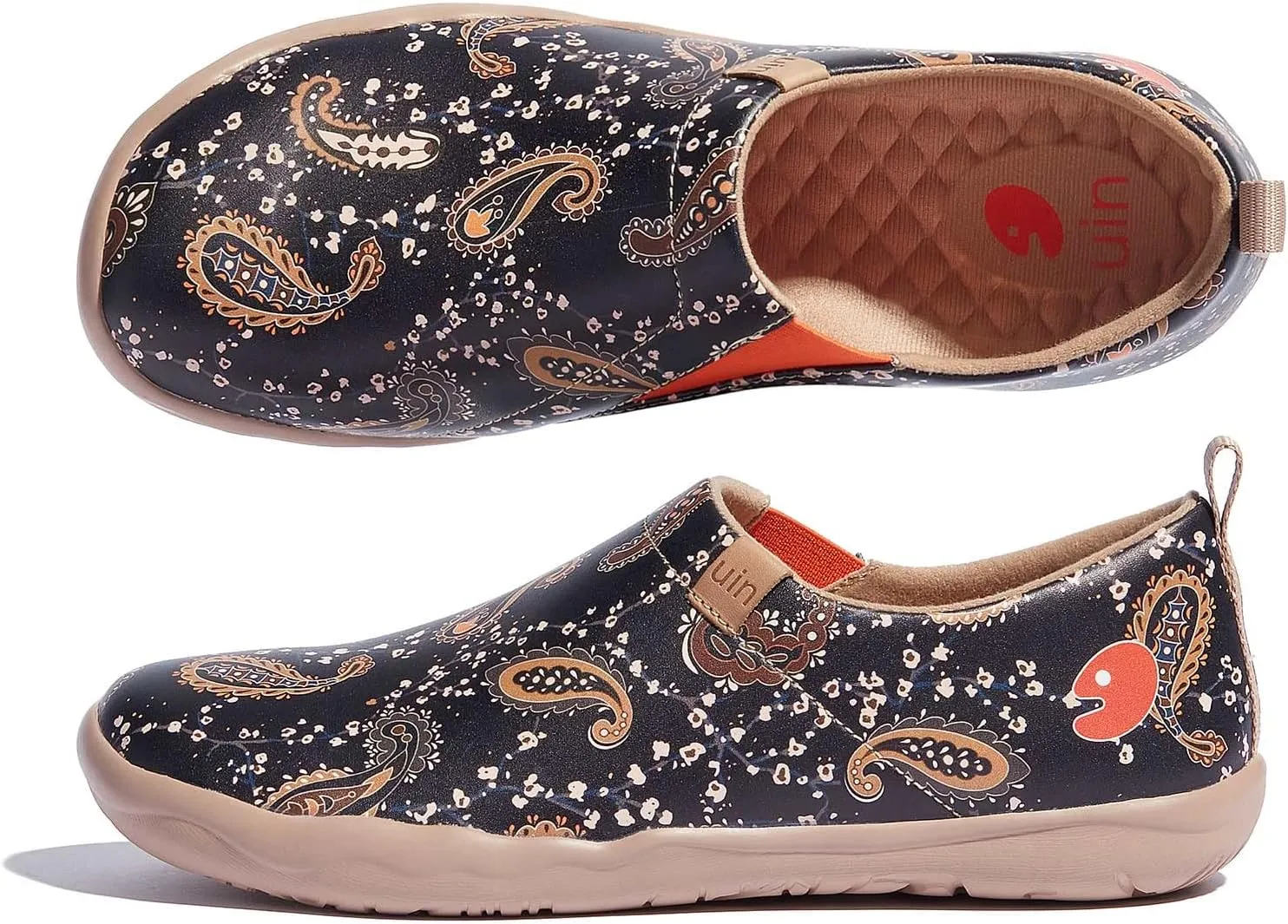UIN Women's Artistic Design Slip-On Microfiber PU Shoes Stylish Comfortable Casual Loafers Lightweight Everyday Travel Footwear