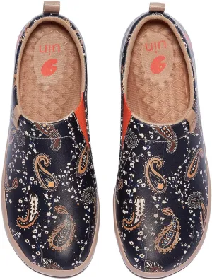 UIN Women's Artistic Design Slip-On Microfiber PU Shoes Stylish Comfortable Casual Loafers Lightweight Everyday Travel Footwear