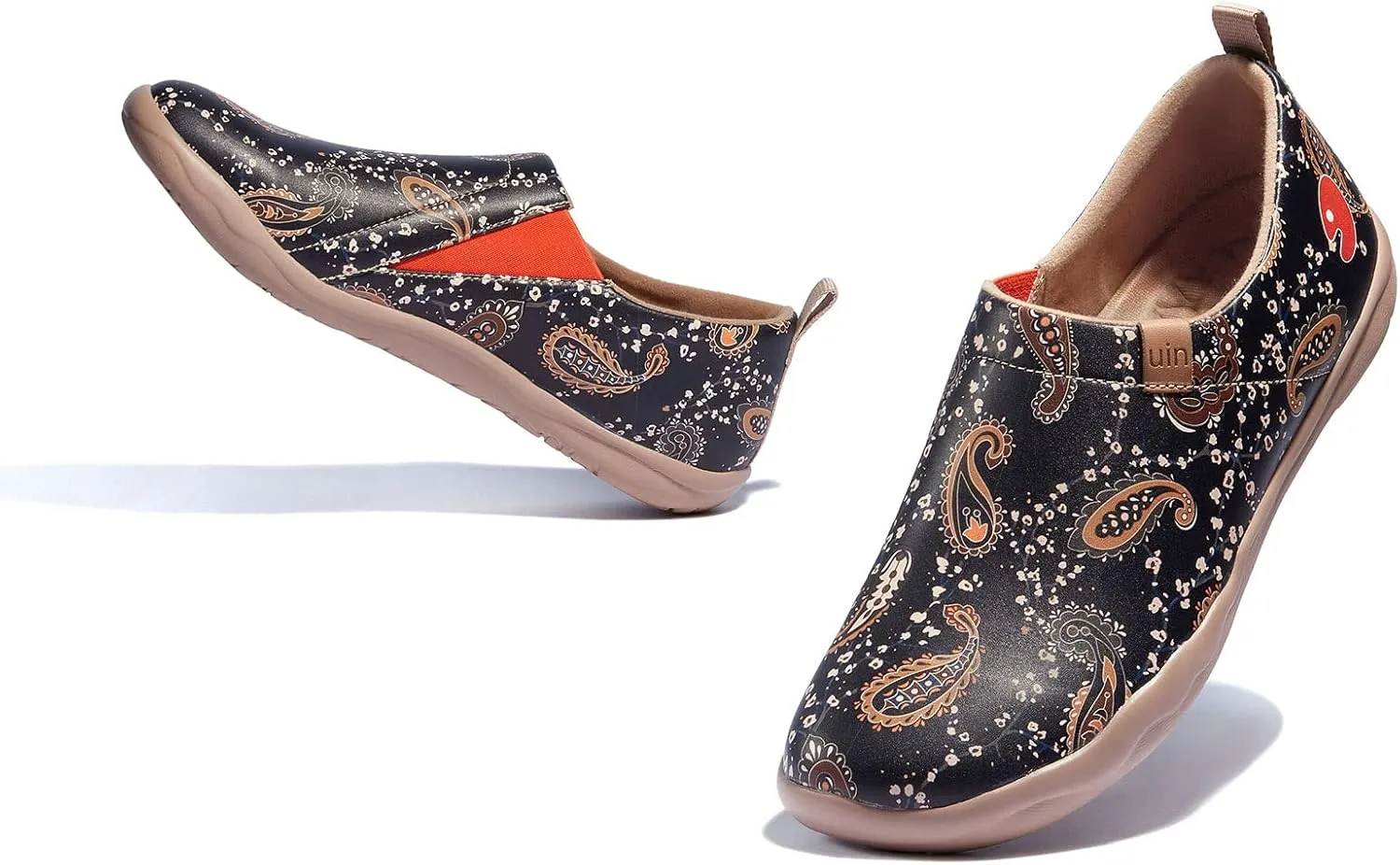 UIN Women's Artistic Design Slip-On Microfiber PU Shoes Stylish Comfortable Casual Loafers Lightweight Everyday Travel Footwear