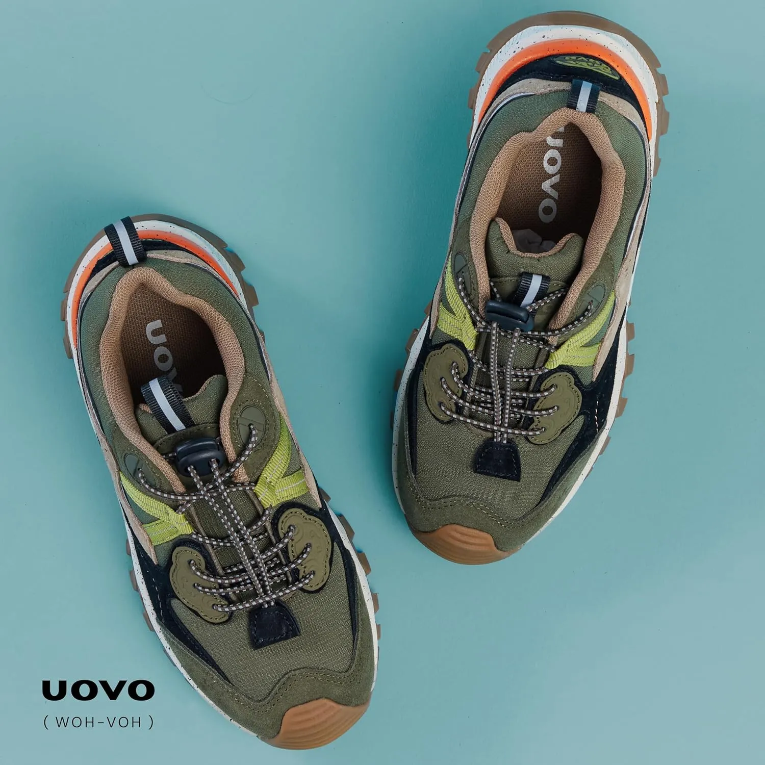 UOVO Kids Waterproof Hiking Shoes – Non-Slip Outdoor Trail Sneakers for Boys & Girls, Lightweight Breathable Trekking Boots
