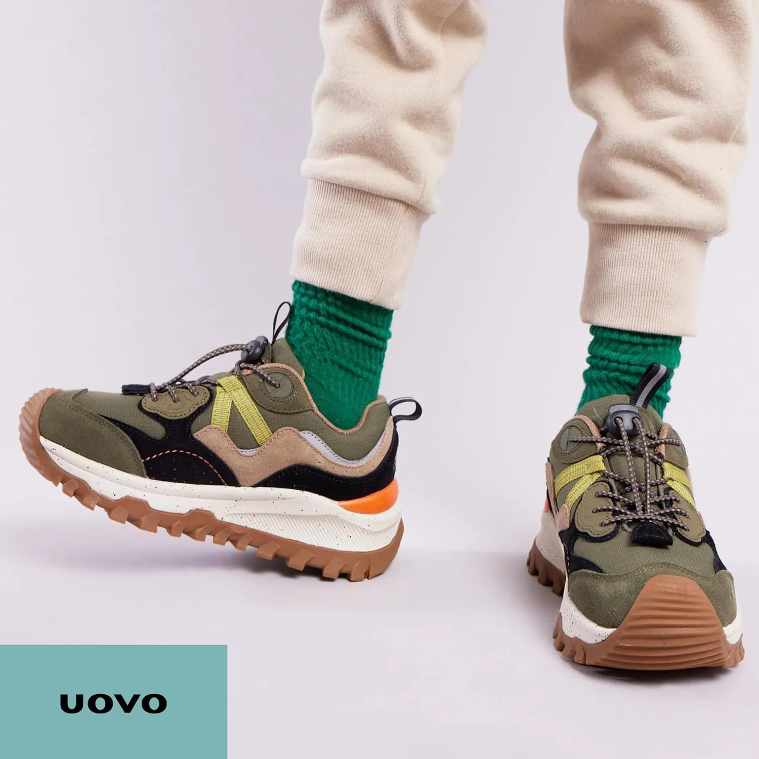UOVO Kids Waterproof Hiking Shoes – Non-Slip Outdoor Trail Sneakers for Boys & Girls, Lightweight Breathable Trekking Boots