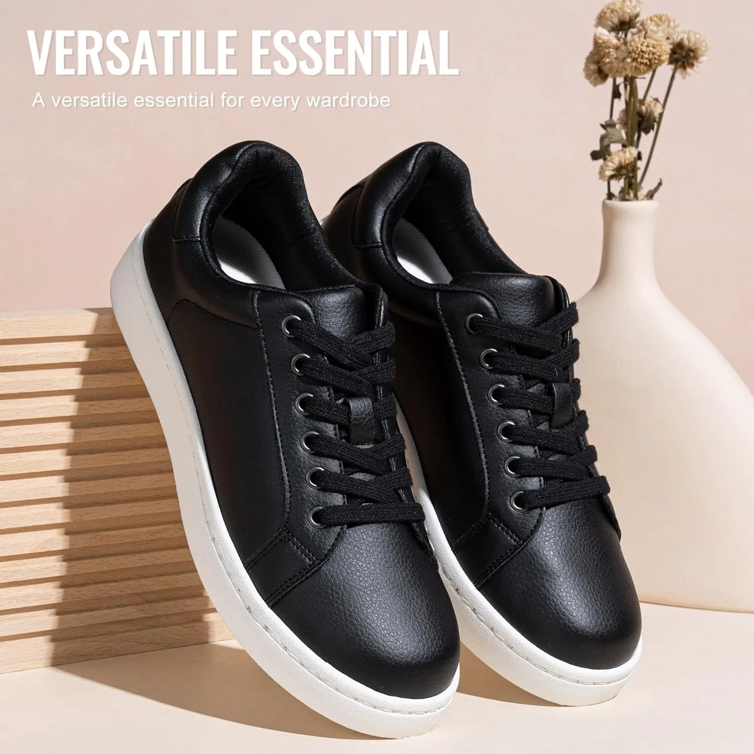 Vepose Women's Walking Casual Sneakers, Dressy Arch Support Comfortable Low Top Tennis Lace up 8003 Shoes