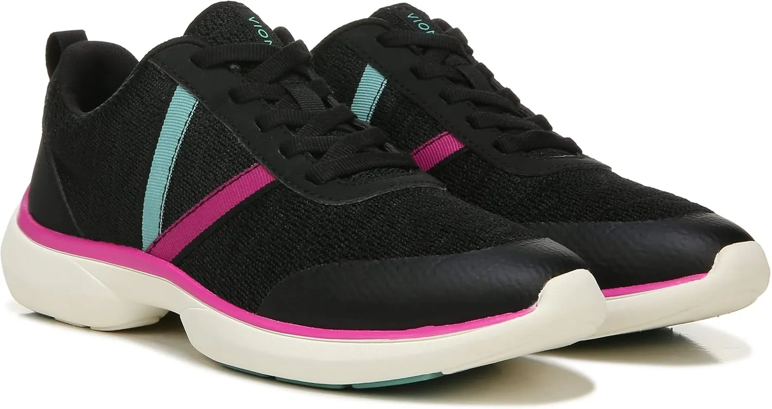 Vionic Women's Vortex Jolisa Lace Up Knit Athletic Shoes - Ladies Supportive Walking Sneakers That Include Three-Zone Comfort with Orthotic Insole Arch Support, Medium and Wide Fit Sizes 5-12