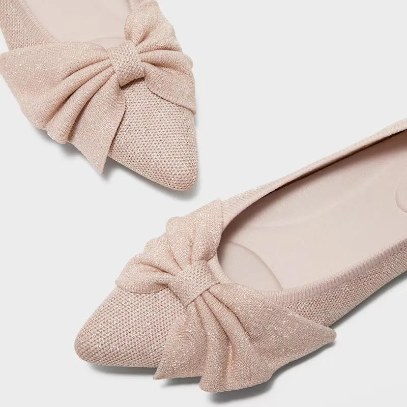 VIVAIA Azura Pointed-Toe Bow Women Casual Flats Slip on Comfortable Shoes