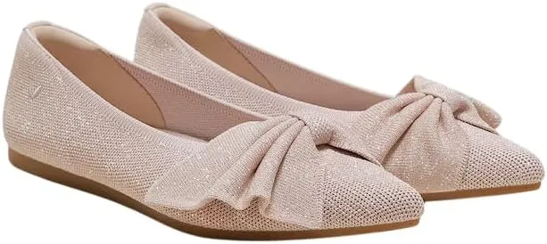 VIVAIA Azura Pointed-Toe Bow Women Casual Flats Slip on Comfortable Shoes
