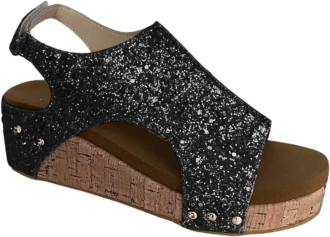 Wedge Mules for Women Platform Sandals with Ankle Strap Open Toe Espadrilles Wedge Heels Sandals Comfortable Orthopedic Slippers Casual Walking Wedges Summer Beach Shoes