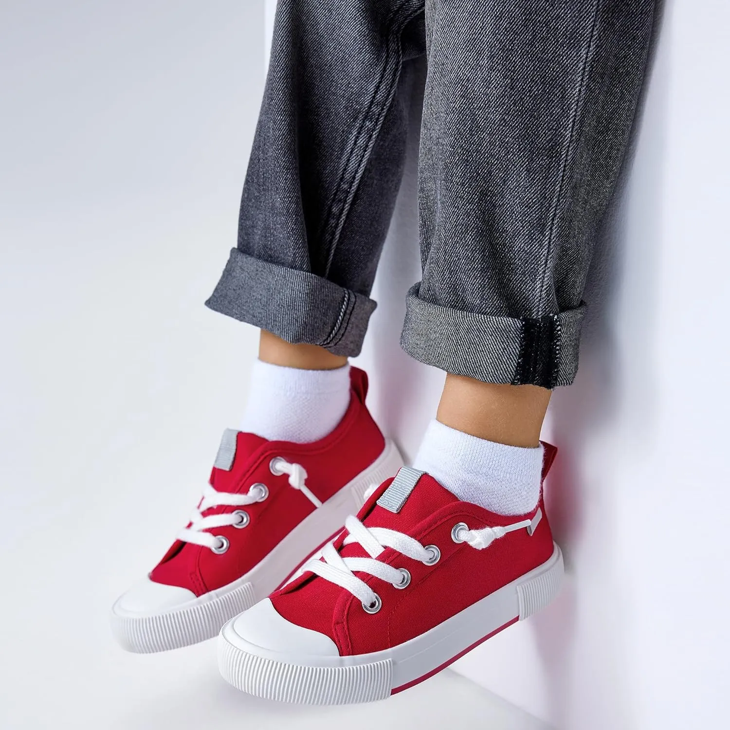 Weestep Kids' Cotton Slip-On Canvas Sneakers - Fashion Casual Shoes with Optional Laces for Girls, Boys, Toddler and Little Kid