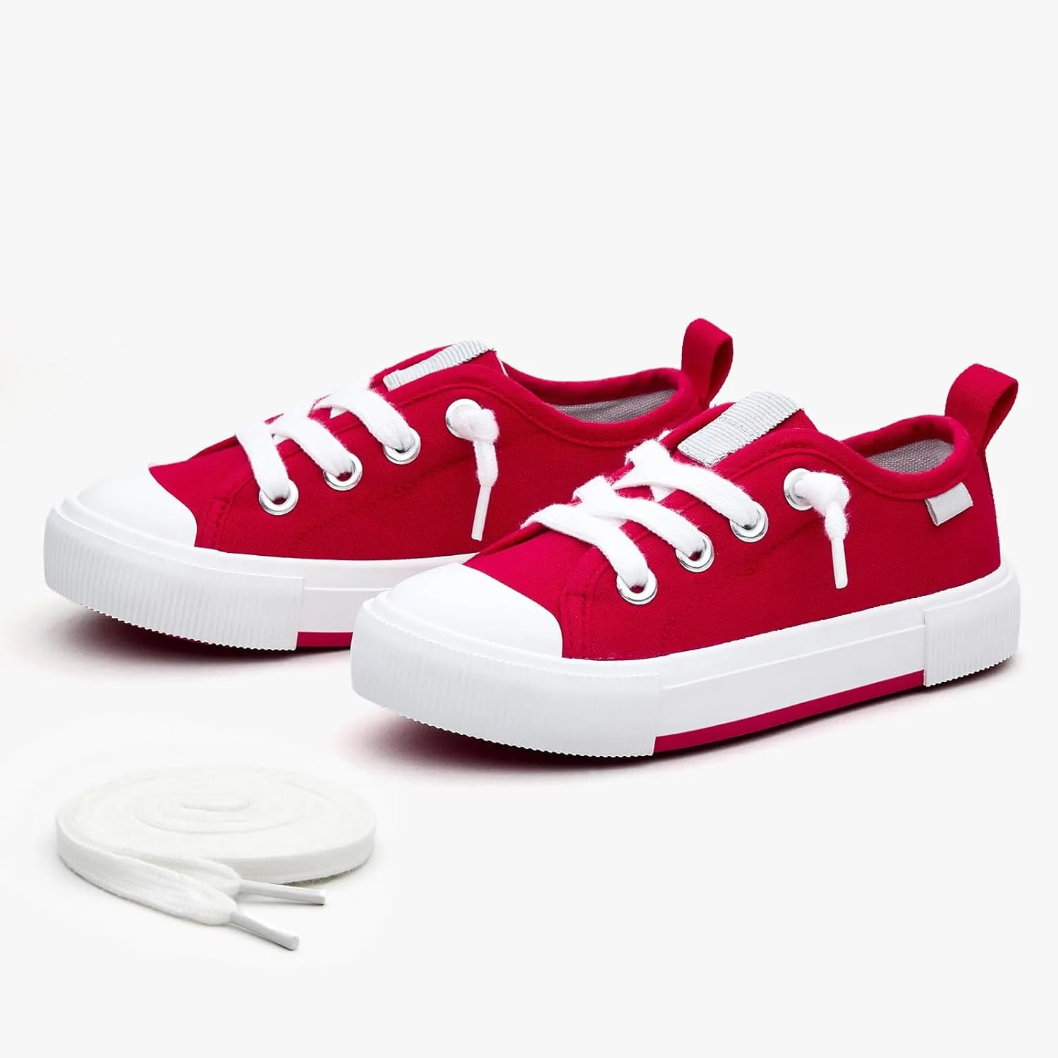 Weestep Kids' Cotton Slip-On Canvas Sneakers - Fashion Casual Shoes with Optional Laces for Girls, Boys, Toddler and Little Kid