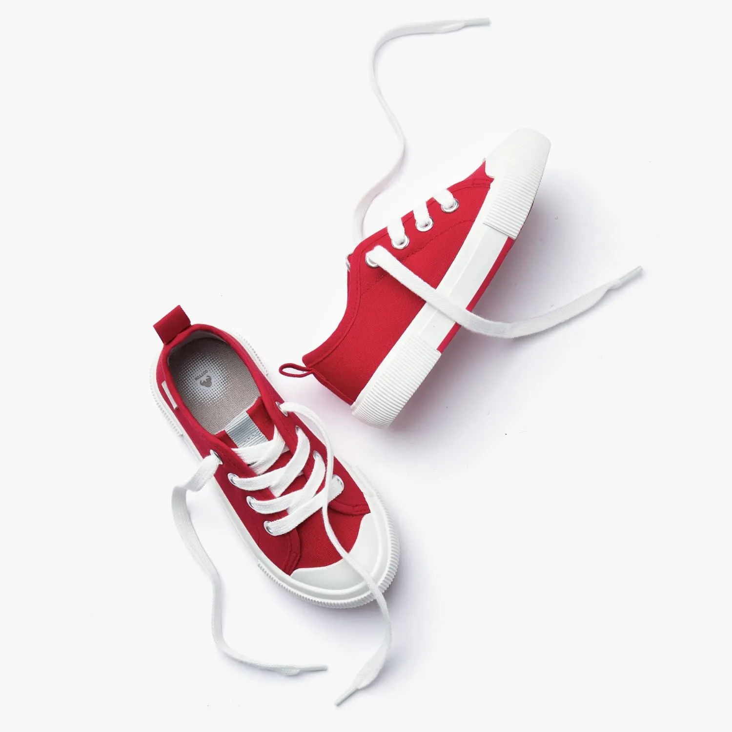 Weestep Kids' Cotton Slip-On Canvas Sneakers - Fashion Casual Shoes with Optional Laces for Girls, Boys, Toddler and Little Kid