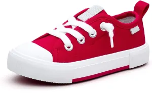 Weestep Kids' Cotton Slip-On Canvas Sneakers - Fashion Casual Shoes with Optional Laces for Girls, Boys, Toddler and Little Kid