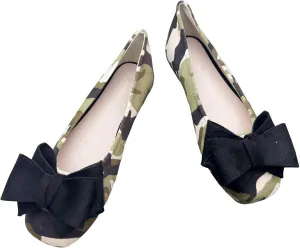 WENJIAZHIZHI Bowknot Ballet Flats Womens Square Toe Bowtie Flat Shoes Suede Dress Shoes Wear to Work Slip On Moccasins