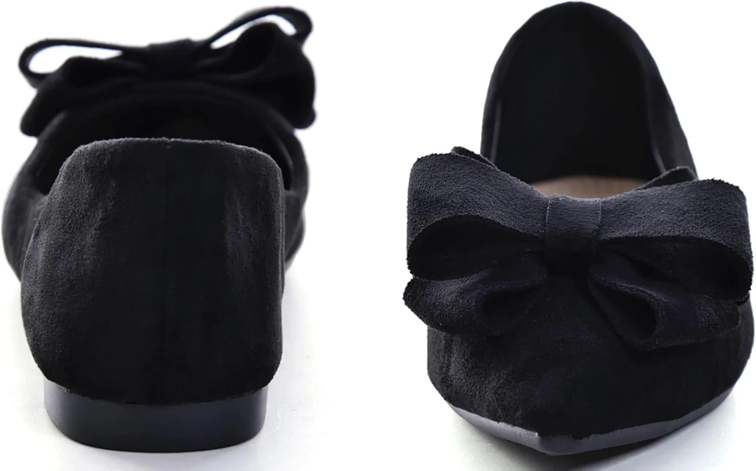 WENJIAZHIZHI Flat Dress Shoes Women Comfortable Ballet Flats Slip On Pearls Knot Dressy Shoes Pointed Toe