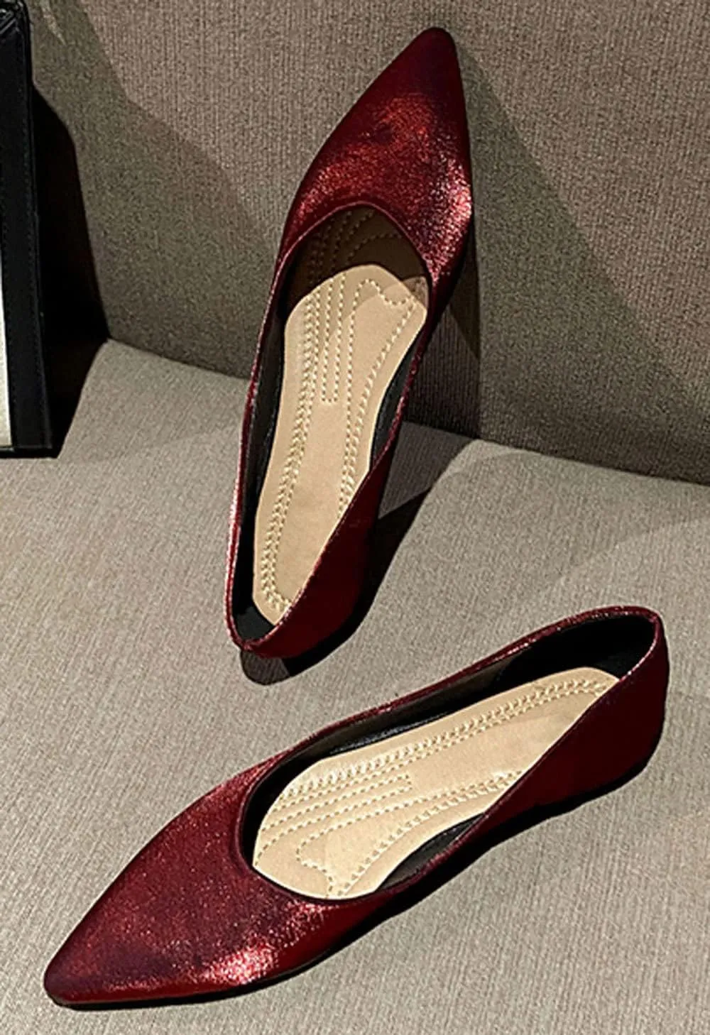 WENJIAZHIZHI Women's Satin Flats Wedding Dressy Shoes Elegant Slip-On Loafers Ballet Flats for Women Work Dressy Casual
