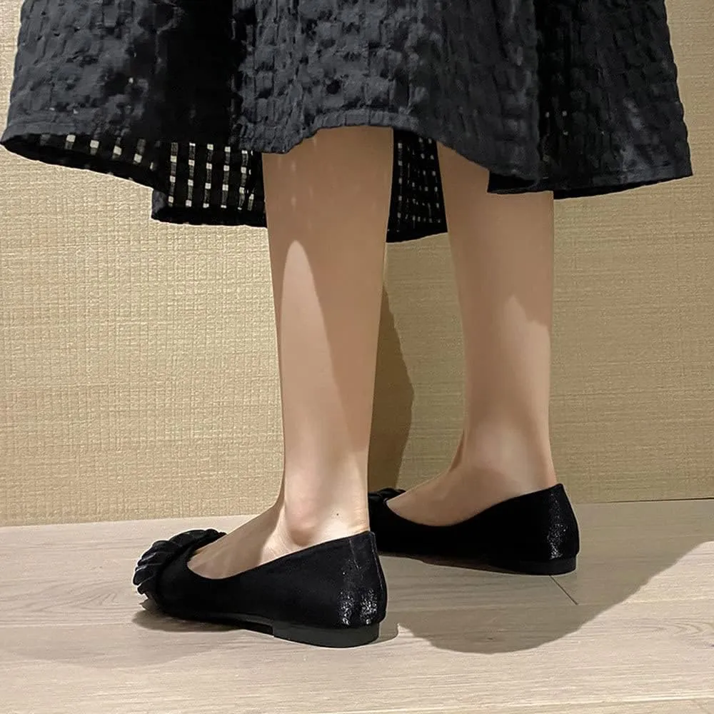 WENJIAZHIZHI Women's Satin Flats Wedding Dressy Shoes Elegant Slip-On Loafers Ballet Flats for Women Work Dressy Casual