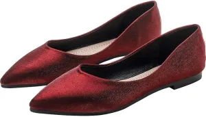 WENJIAZHIZHI Women's Satin Flats Wedding Dressy Shoes Elegant Slip-On Loafers Ballet Flats for Women Work Dressy Casual