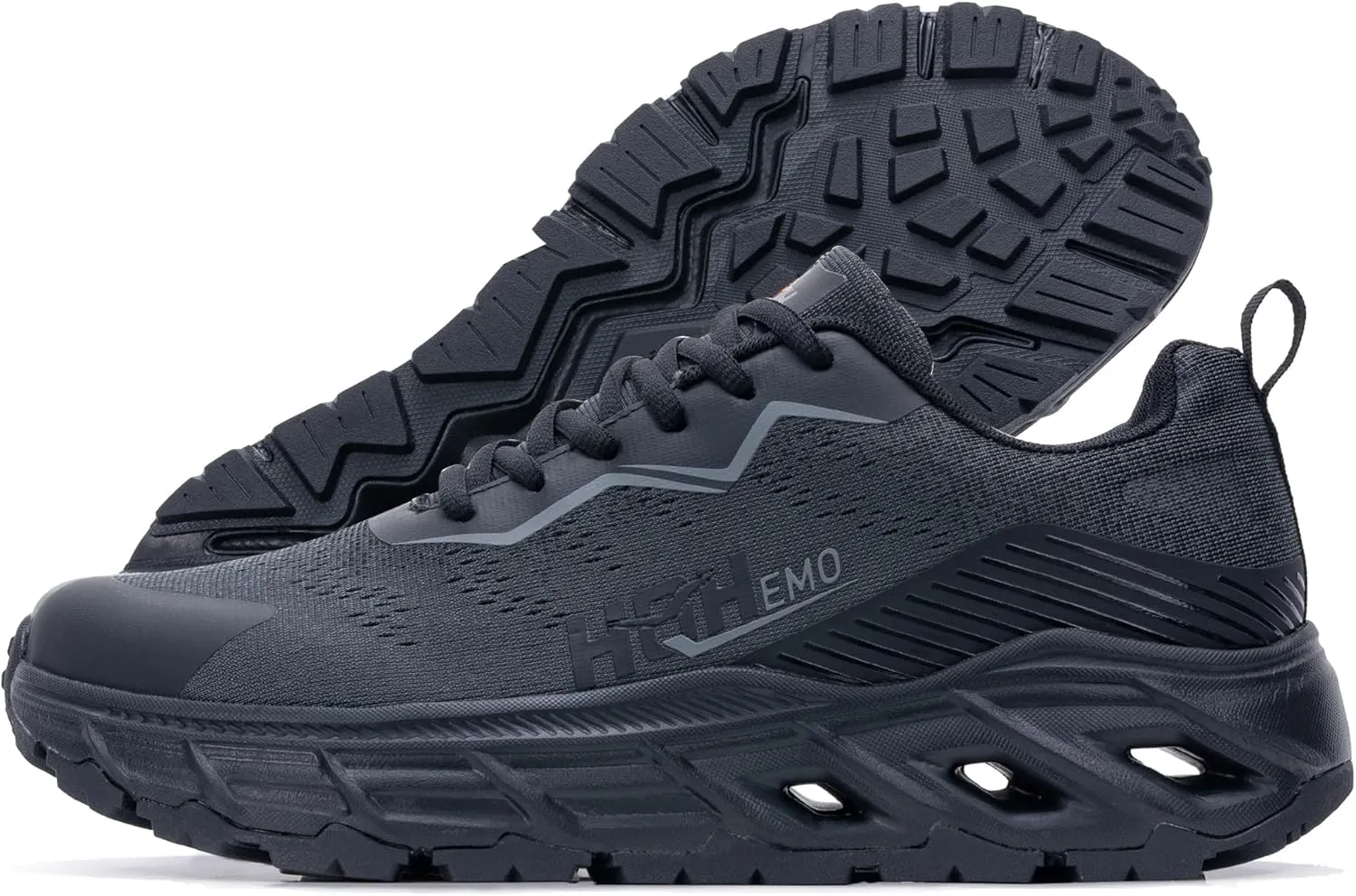 Wide Trail Running Shoes for Mens - FALKON 1.0 Waterproof Hiking Sneakers Wide Width for Outdoor with Jet-Holes Sole