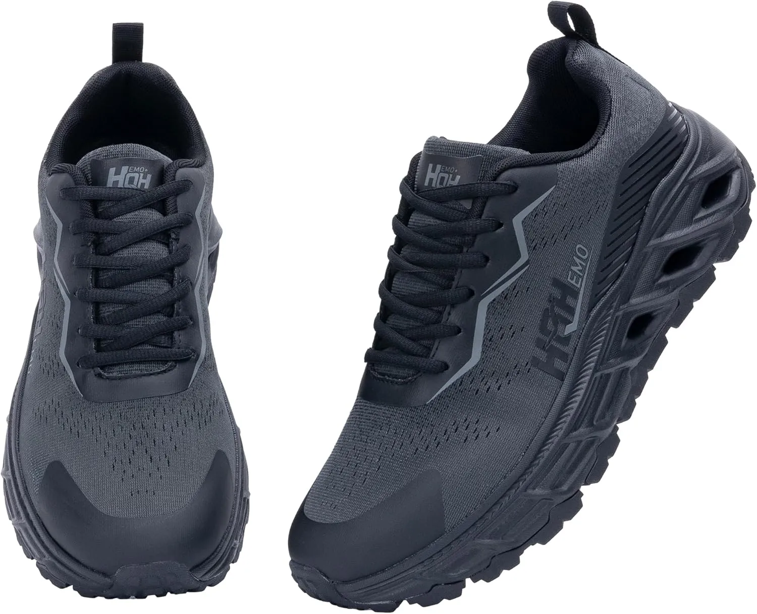 Wide Trail Running Shoes for Mens - FALKON 1.0 Waterproof Hiking Sneakers Wide Width for Outdoor with Jet-Holes Sole