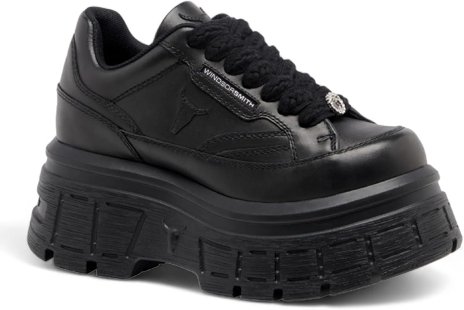 Windsorsmith Womens Chunky Leather Platform Trainers Sneakers - Swerve