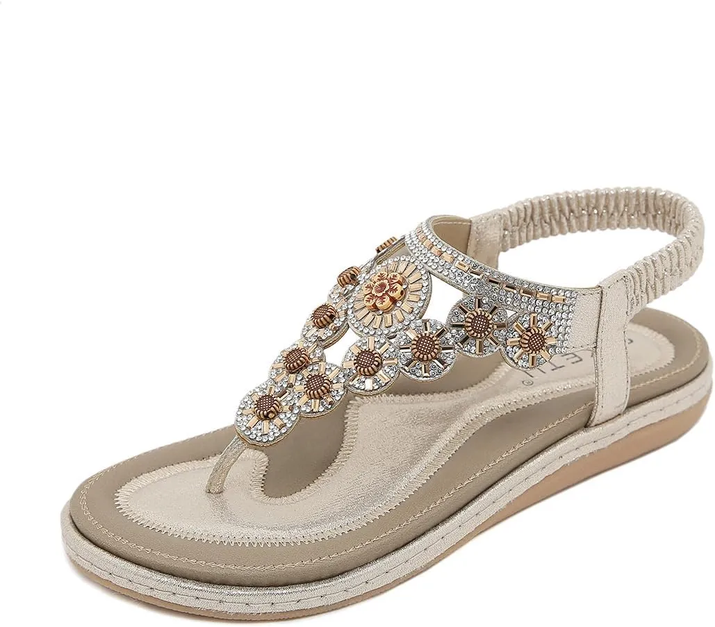 Women Flat Sandals Dressy Casual Summer flat flip flops Comfortable Sandals Bohemian Flats Shoes