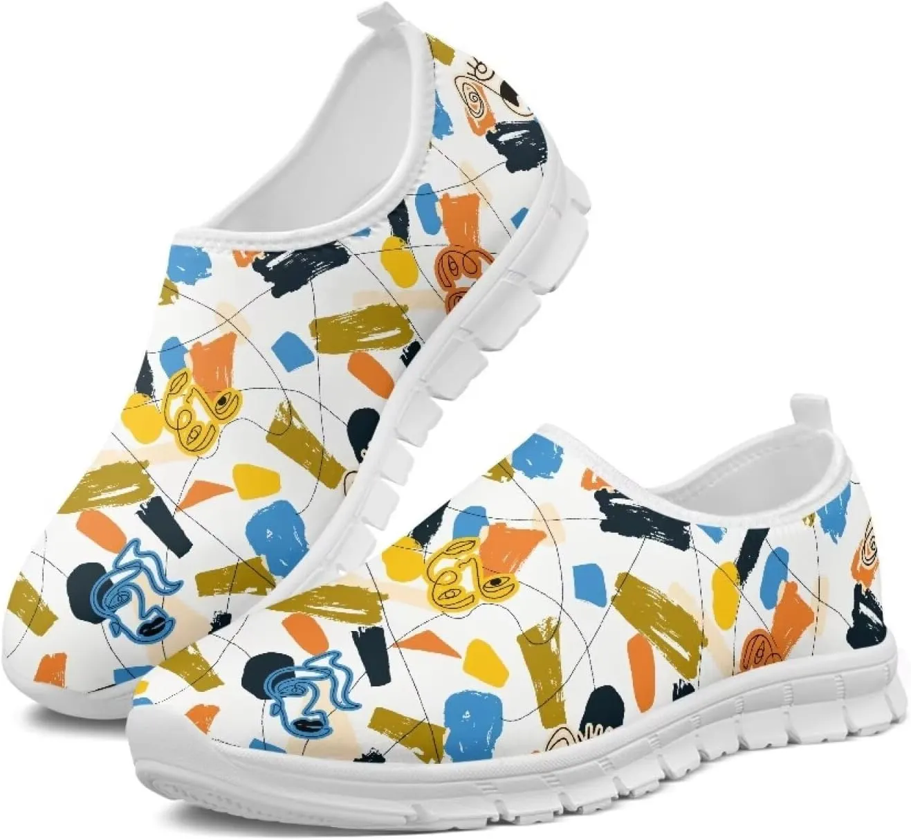Women Low Top Casual Sneaker Slip On Soft Flat Loafers Comfortable Walking Sports Shoes for Outdoor Athletic Running