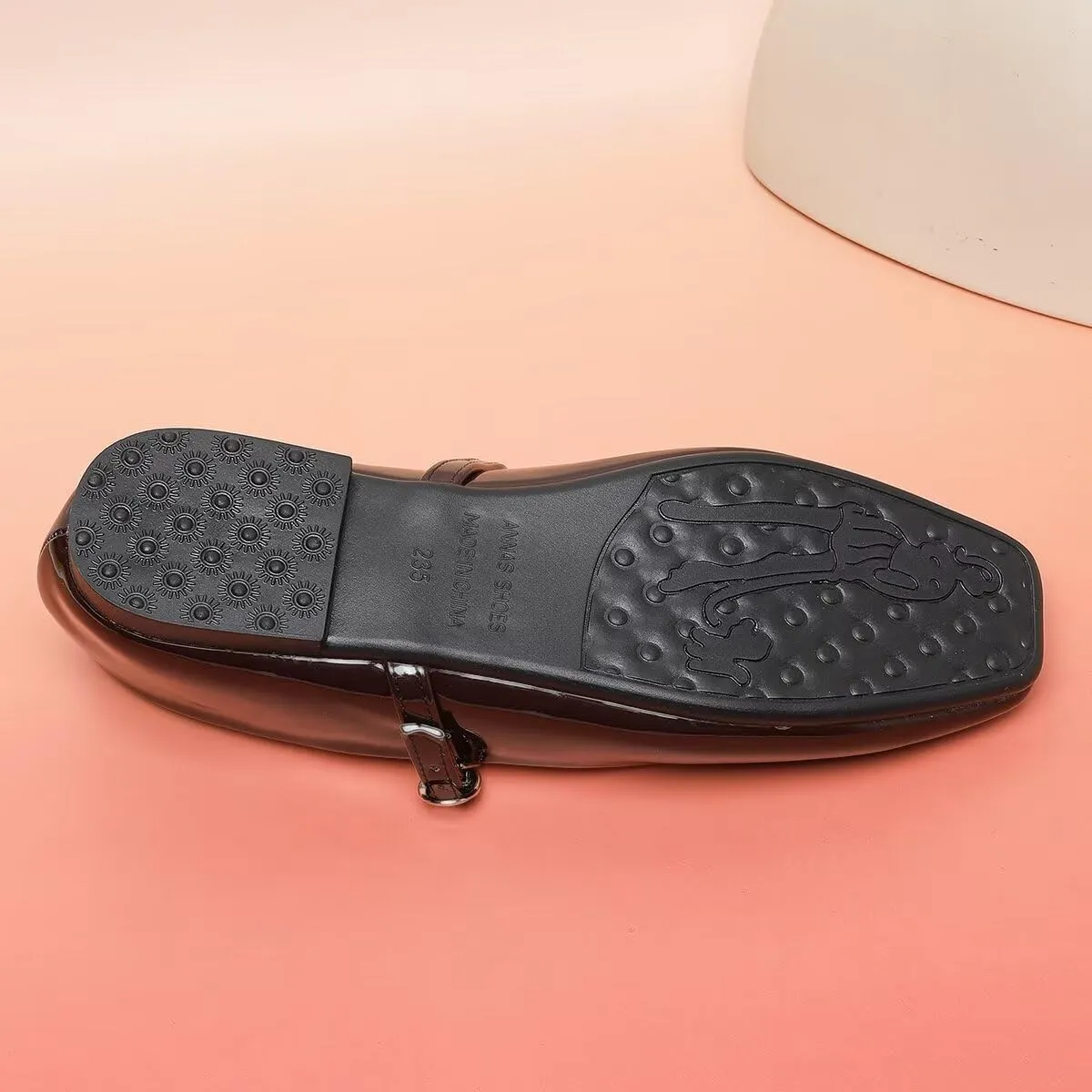 Women Mary Jane Candy Color Flats Adjustable Ankle Strap Comfortable Square Toe Pu Leather Ballet Dance Shoes Low Heel Office Party Dress Shoes