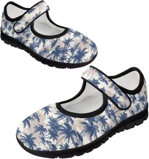 Women Mary Jane Sneaker Shoes Lightweight Casual Breathable Non Slip Flats with Magic Sticker