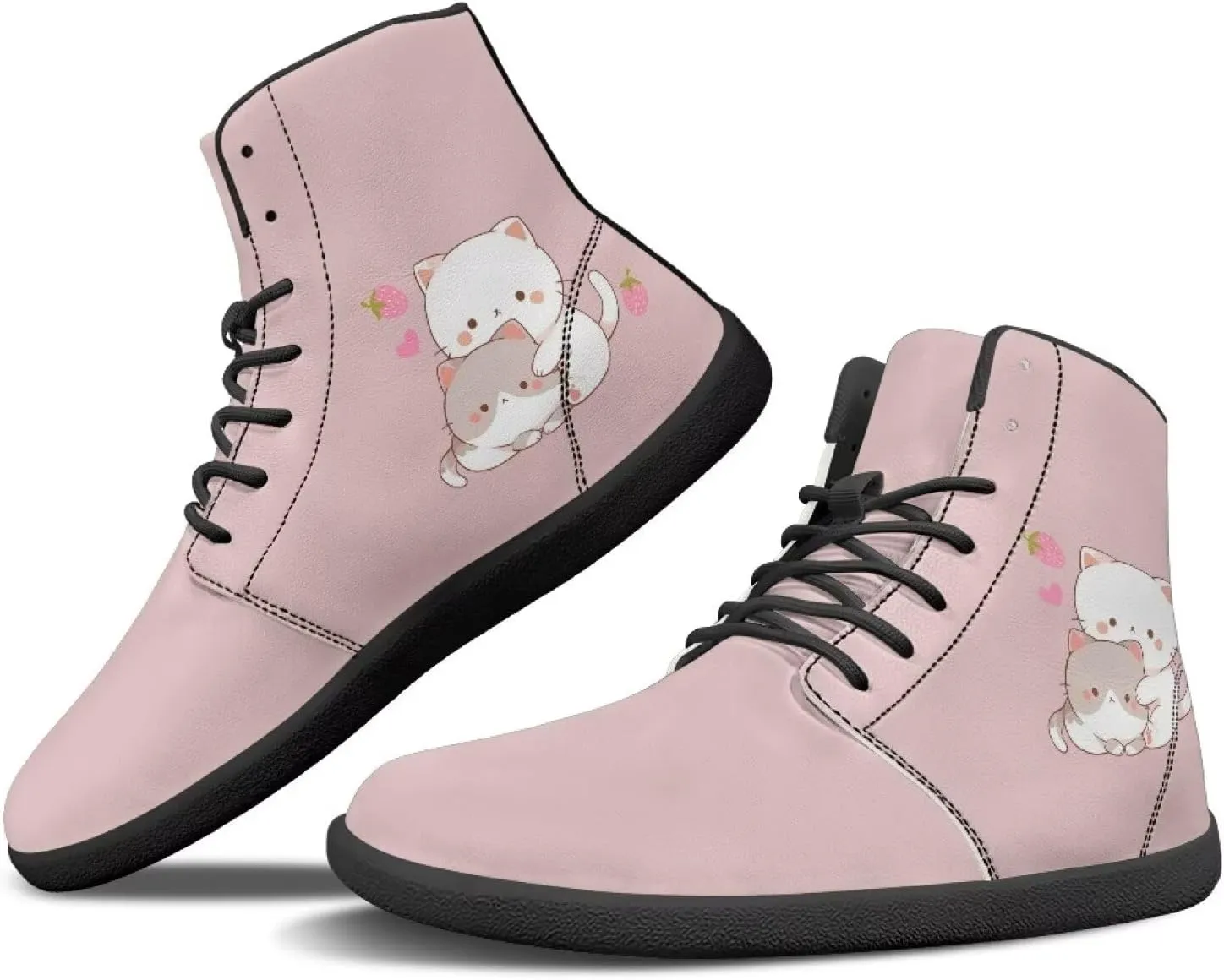 Women Men High Top Barefoot Shoes Lace Up Anti-Slip Active Sneakers