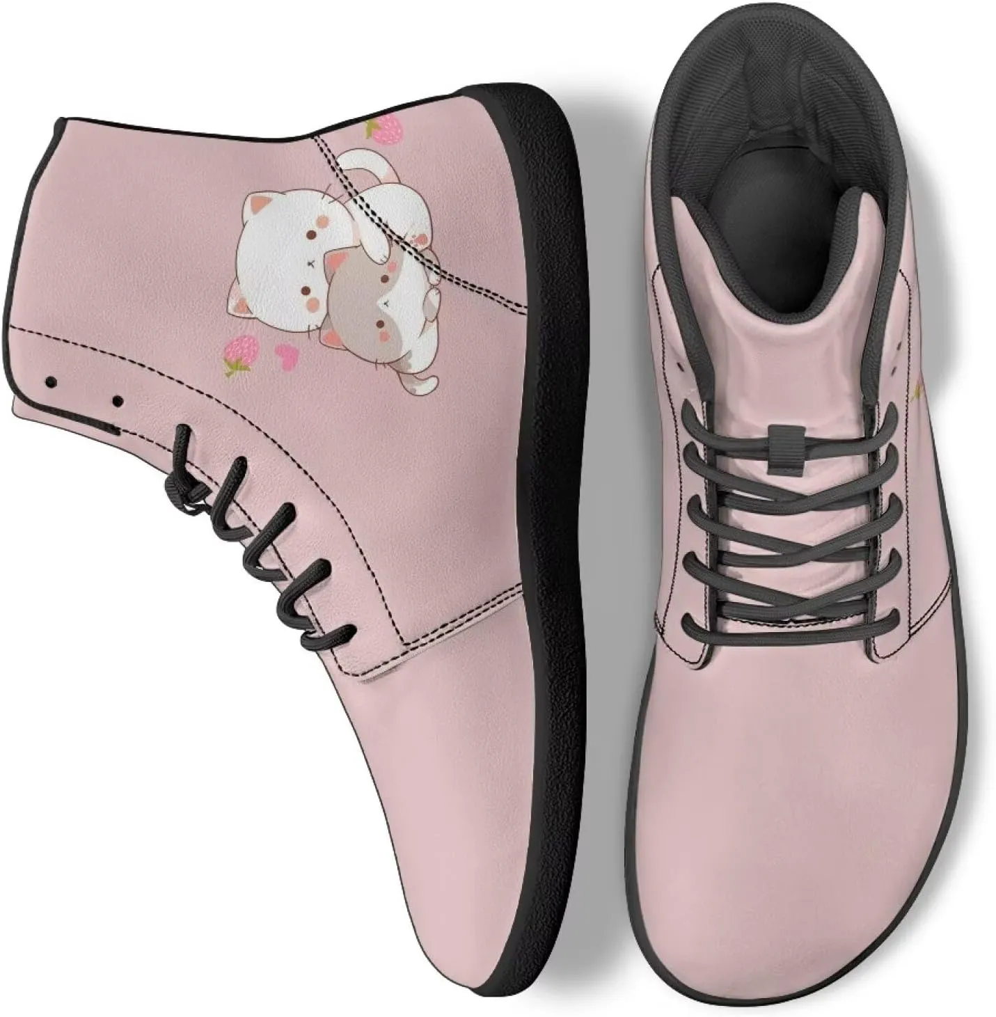 Women Men High Top Barefoot Shoes Lace Up Anti-Slip Active Sneakers