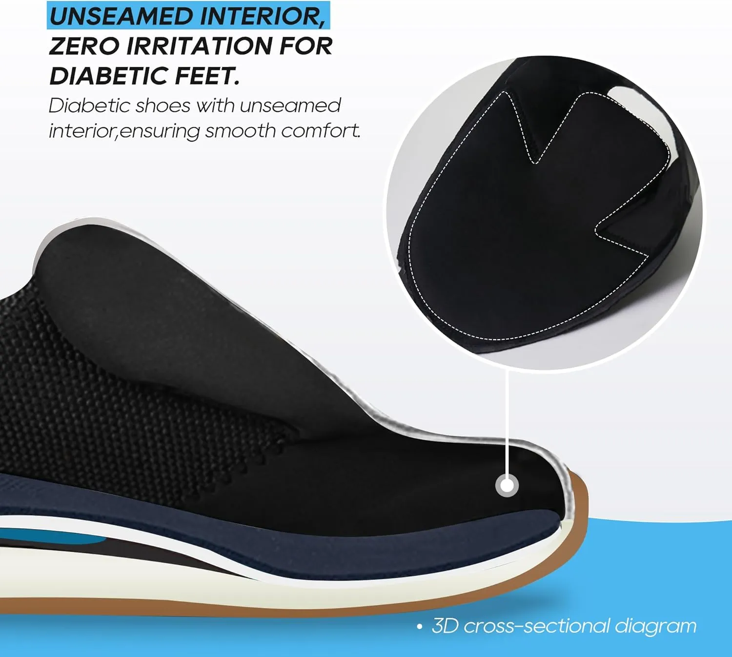 Women Orthopedic Diabetic Walking Sneakers Edema Shoes for Swollen Feet