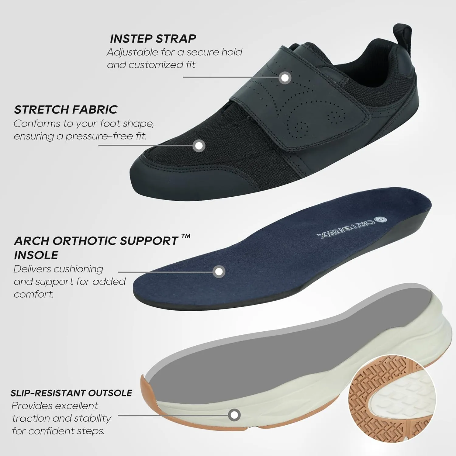 Women Orthopedic Diabetic Walking Sneakers Edema Shoes for Swollen Feet
