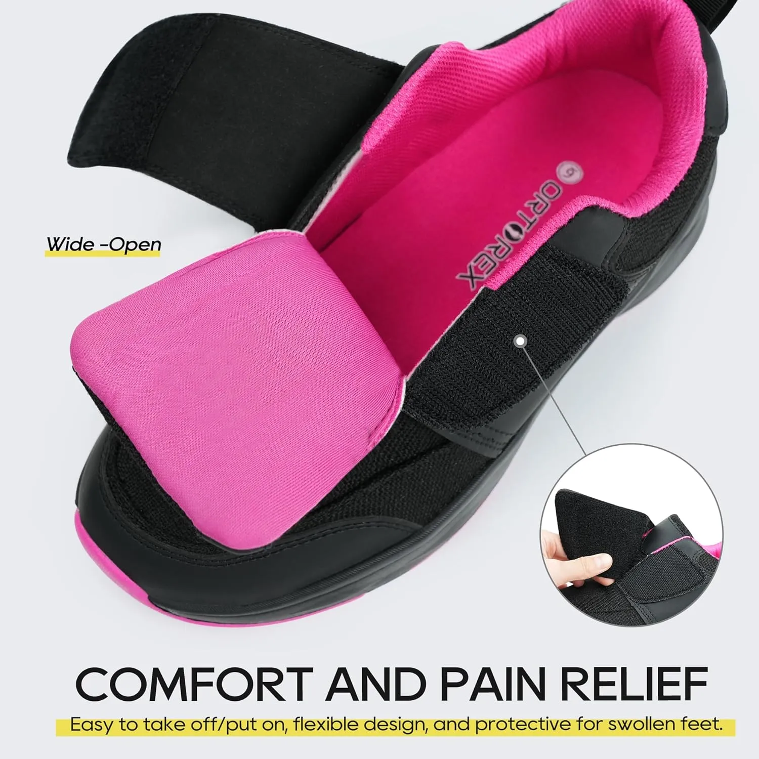 Women Orthopedic Diabetic Walking Sneakers Edema Shoes for Swollen Feet