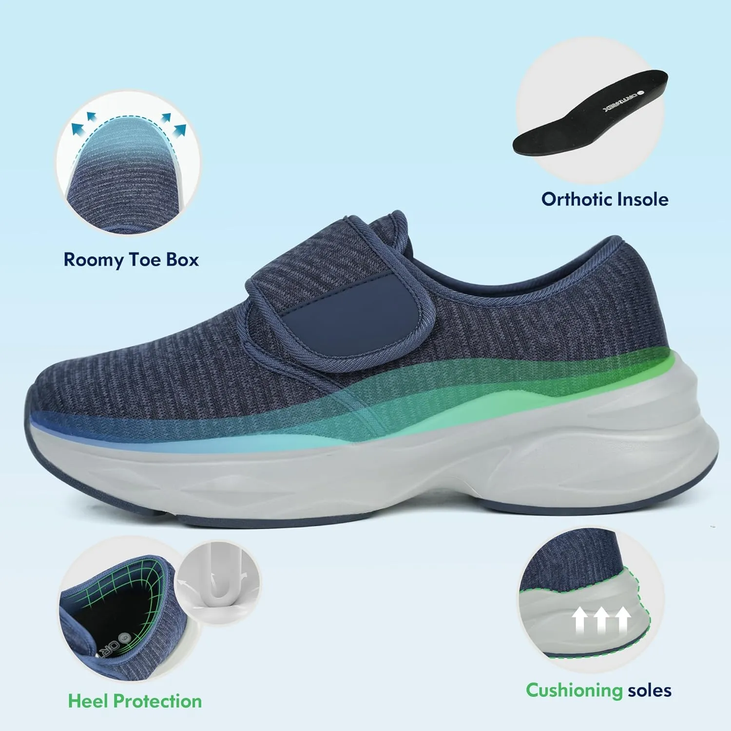 Women Orthopedic Diabetic Walking Sneakers Swollen Feet Shoes