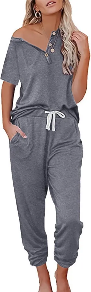 Women's 2 Piece Outfits Lounge Sets Long Sleeve Tops and Jogger Sweatpants Track Sweats Suits Loungewear Pajama Sets