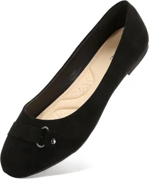 Women's Ballet Flats Shoes, Round Toe Comfort Light Weight Slip-On Dress Shoes