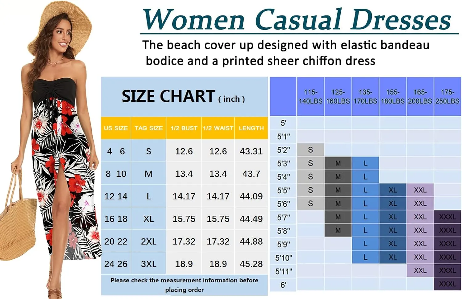 Women's Beach Dress Summer Maxi Sundress Strapless Hawaiian Cover Ups Asymmetrical Wrap Dresses