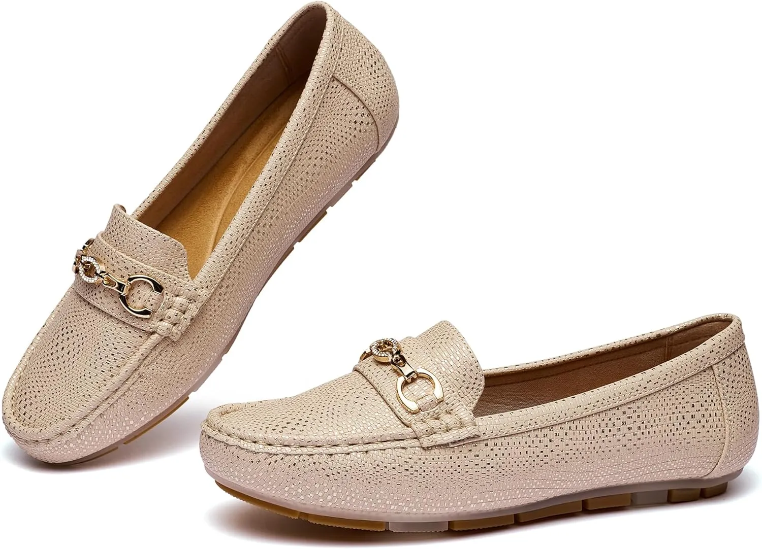 Women's Business Loafers Work Casual Flats Shoes Lightweight Penny PU Leather Slip On Walking Shoes
