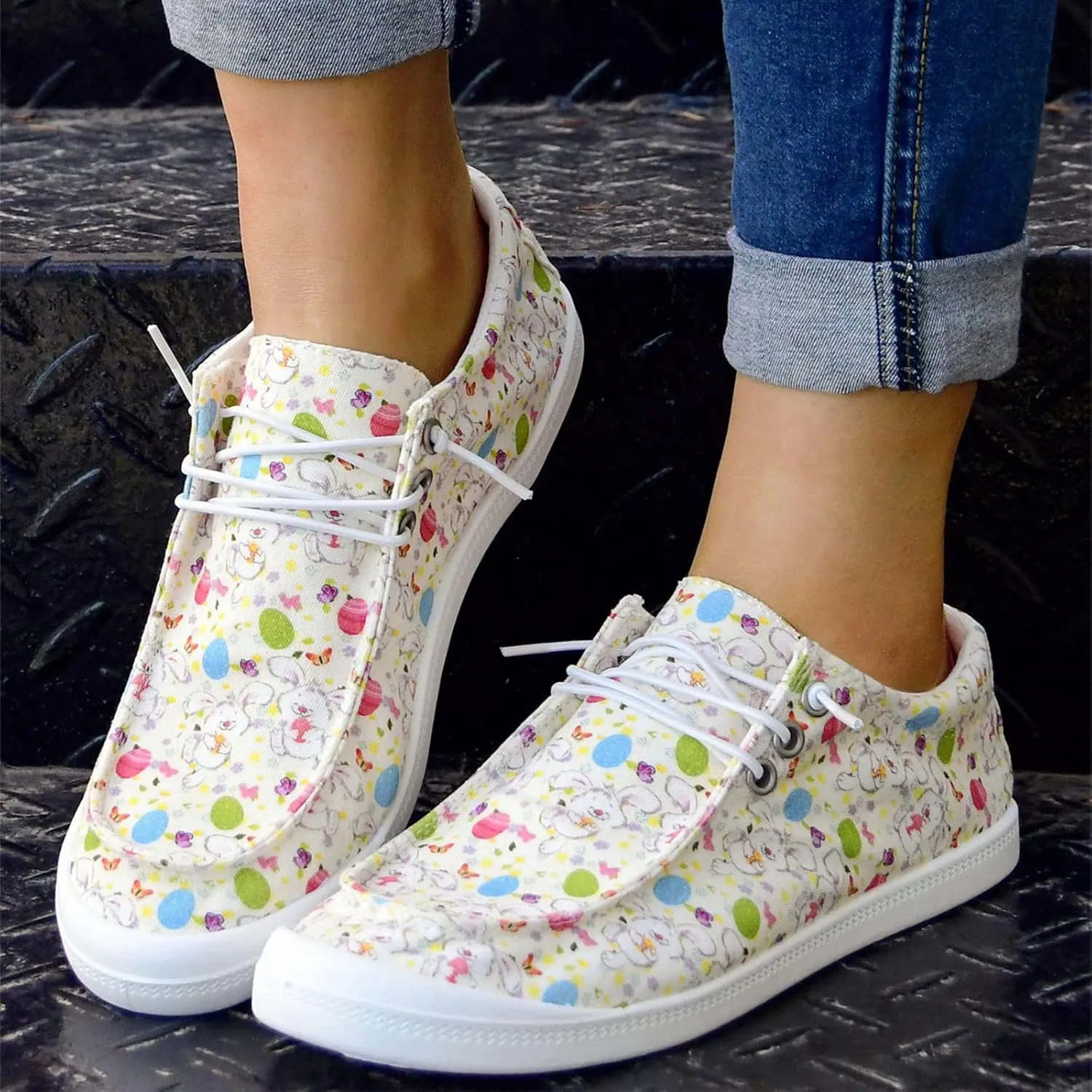Women's Canvas Shoes,Halloween Pumpkin Ghost Print Flat Sports Shoes for Women Breathable Women's Shoes