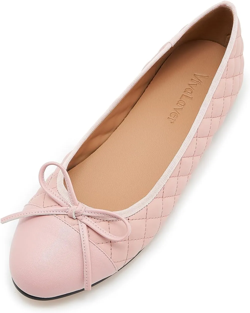 Women's Cap Toe Ballet Flats Two Tone Bow Flats Round Toe Shoes for Women Slip on Casual, Work, Dress Flats Pumps for Women