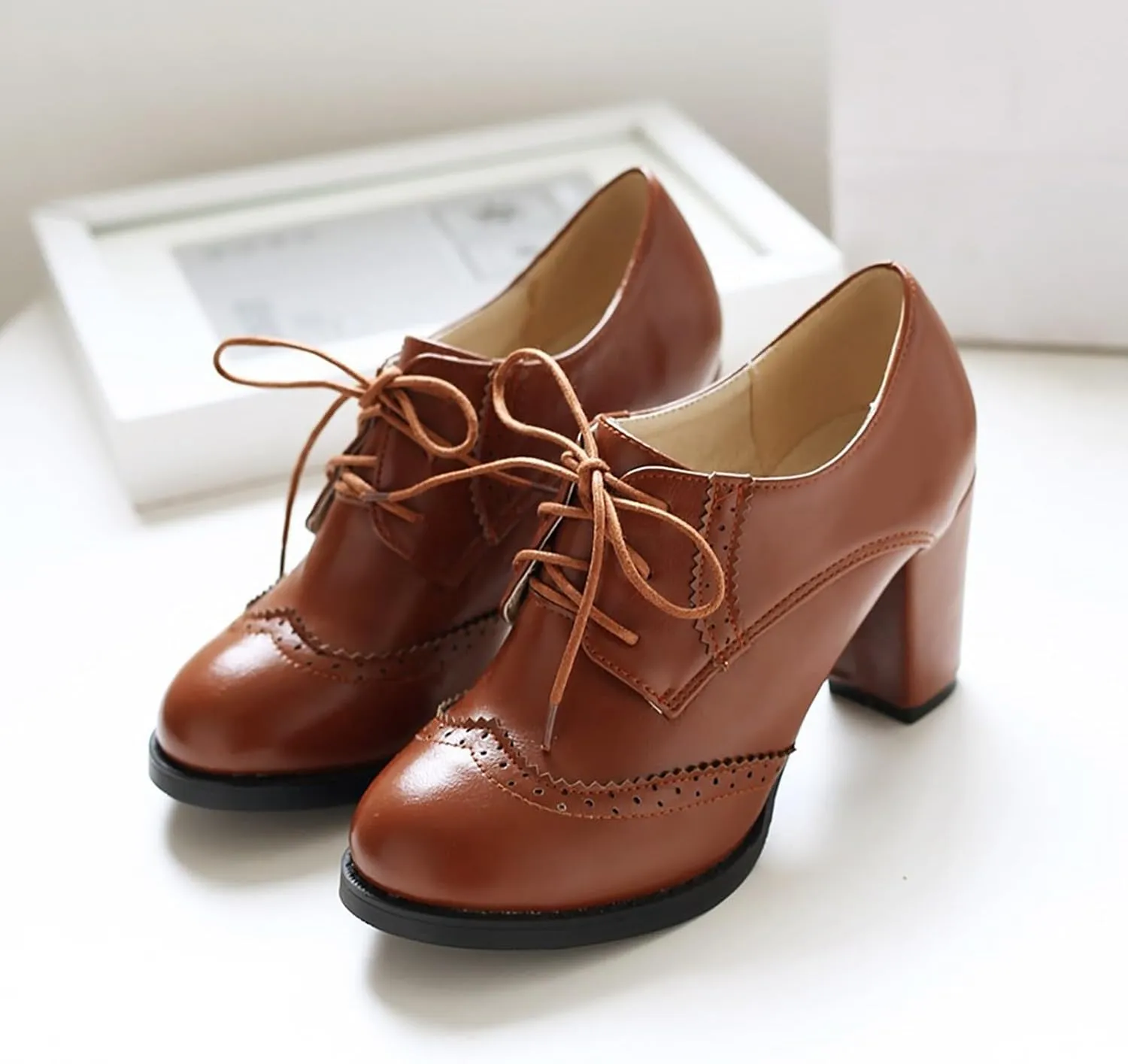 Women's Chunky Heel Wedges Retro Solid Color Casual Shoes for Spring Summer Comfortable Fixed Design Sandals